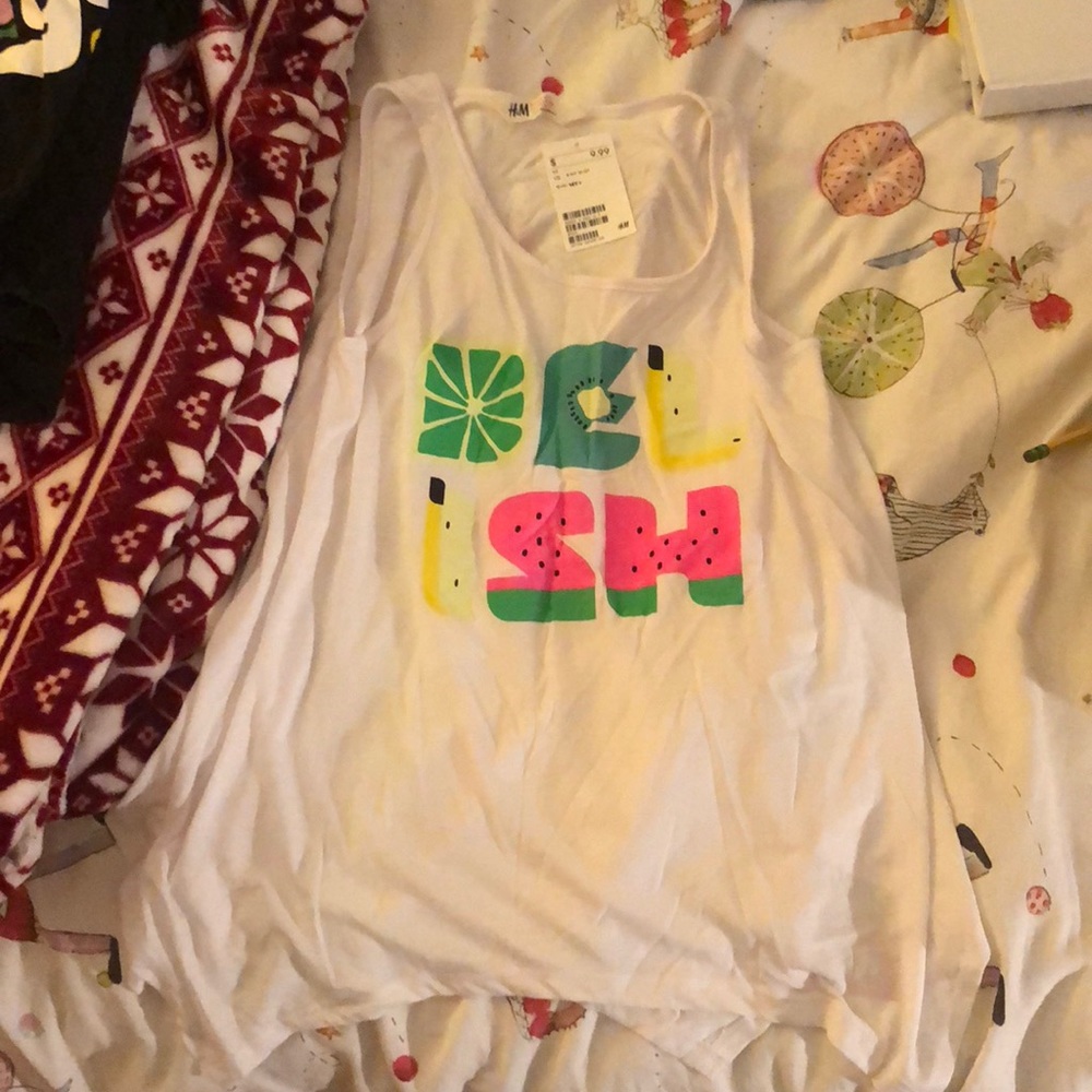A tank from H&M with a bright colorful print